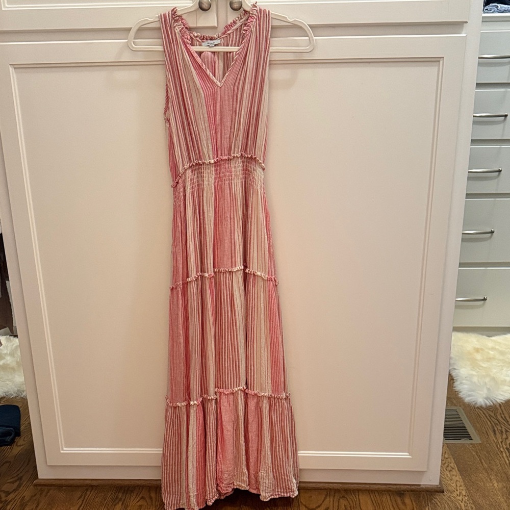 Rails Pink and White Striped Maxi Dress